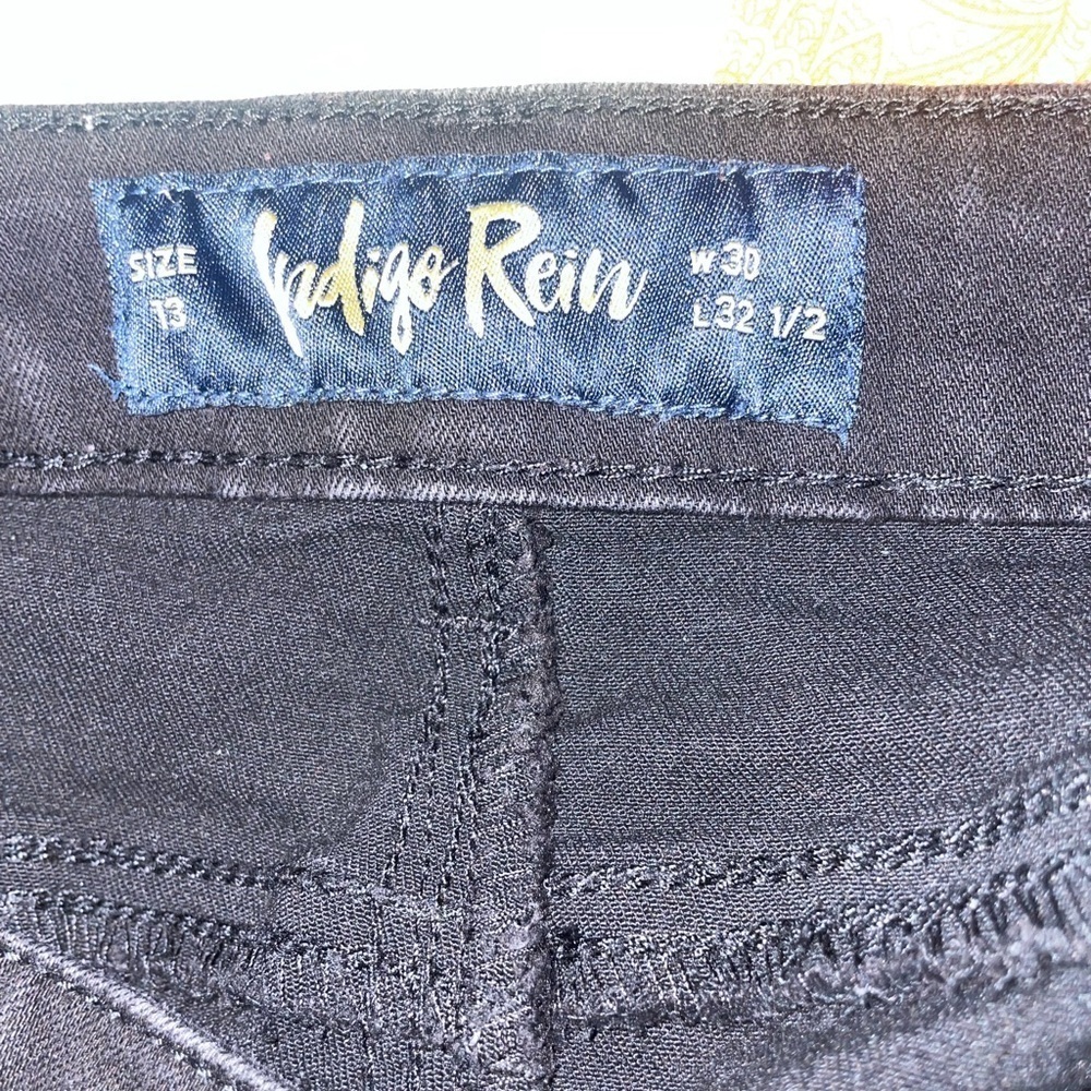 Indigo Rein black distressed flares size 13 - Picture 3 of 5